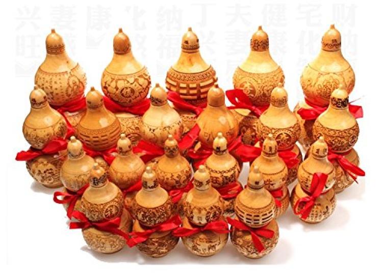YISHUI Feng Shui Good Luck Goods Peach Tree Gourd Peach Plum Plump Home Inviting Wealth Bagua Taiji Amulet Lucky Charms Ornament (Isui) (Ryuho Seisho)