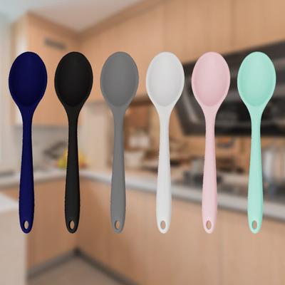 Soup Spoon Unbreakable Flexible Silicone Long Handle Kitchen Scoop Cooking Ladle for Home