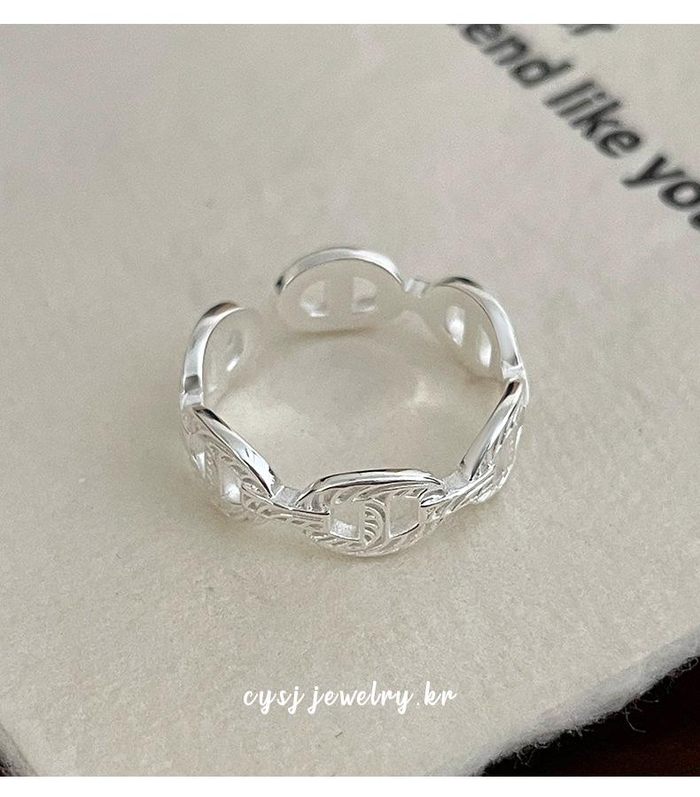 Cuiyan S925 Silver Korean Style Pig Nose Open Finger Ring for Women