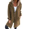 Cappotto in Lana da Donna Autunno Inverno Lunghezza Media Ampio Revers Monopetto Maniche Lunghe Monocolore Tasche Giacca per Pendolari Appuntamenti
