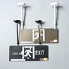 Screw Clamp Safety Exit LED Sign Light with Hanging Rod and Chain, Metal Baked Paint Fixture