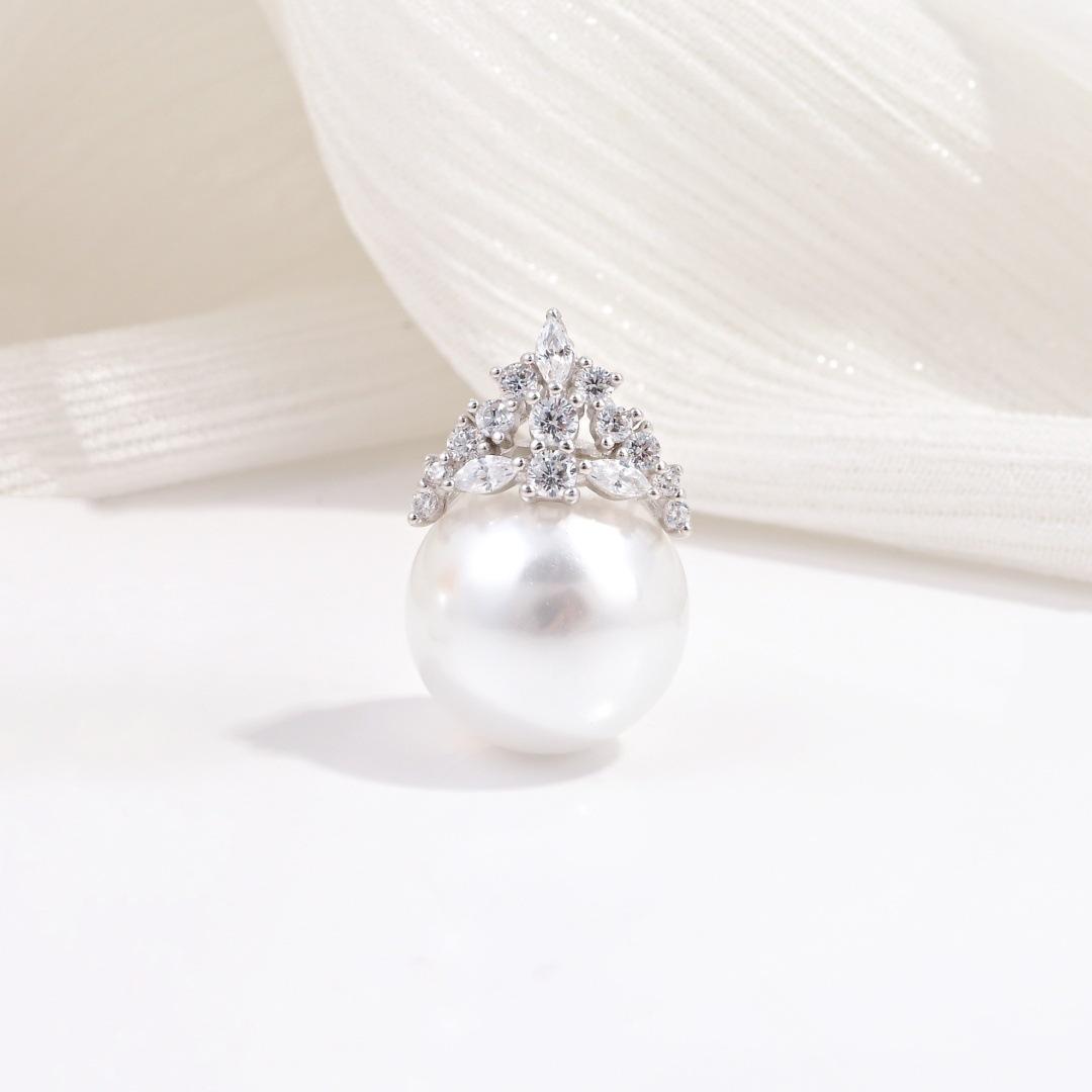 S925 Sterling Silver  Ice Queen  Elegant Crown Pendant Clavicle Chain 925 Silver платиновый