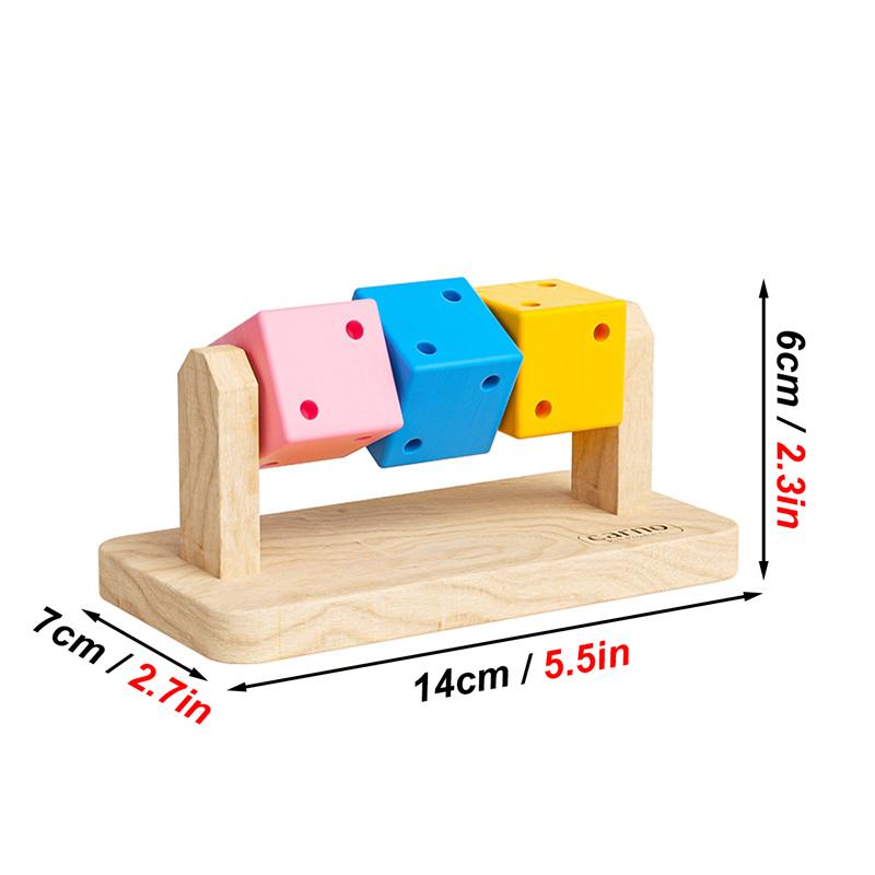 

1pc Funny Colorful Wooden Rubik s Cube-shaped Interactive Chewing Toy for Small Pet Birds Parrots Hamsters Boredom Relief Toys