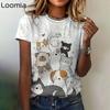 Cartoon Graphic Women's T Shirts Causal Short Sleeve Top Womenimitation Cotton Tees Oversized Female Clothing Ladies Summer Tees