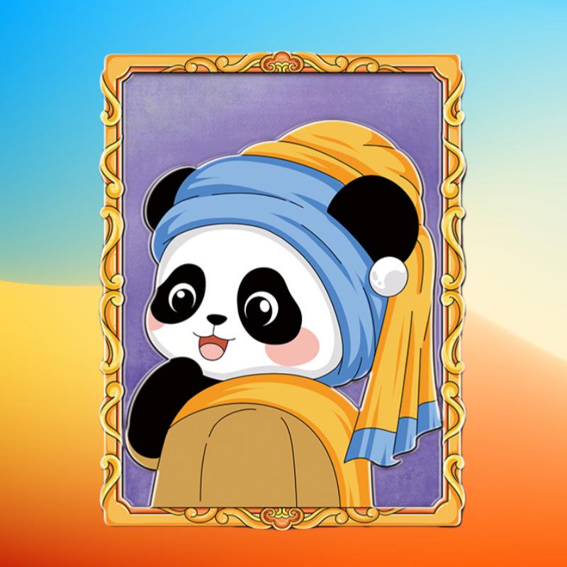 Panda Cartoon Wooden Souvenir Decorative Fridge Magnet