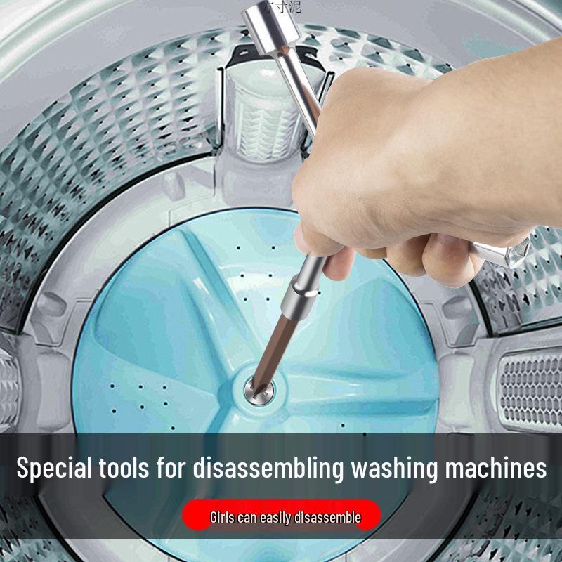 Three-Pronged Multi-Function Screwdriver & Hex Wrench for Washing Machine Disassembly