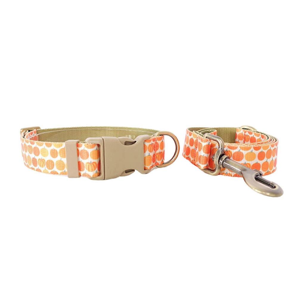 Dog Collar Lovely Pumpkin Leash for Large Medium Dogs Harnesses Strong Harvest Theme Leash Long Belt Halloween Theme XS