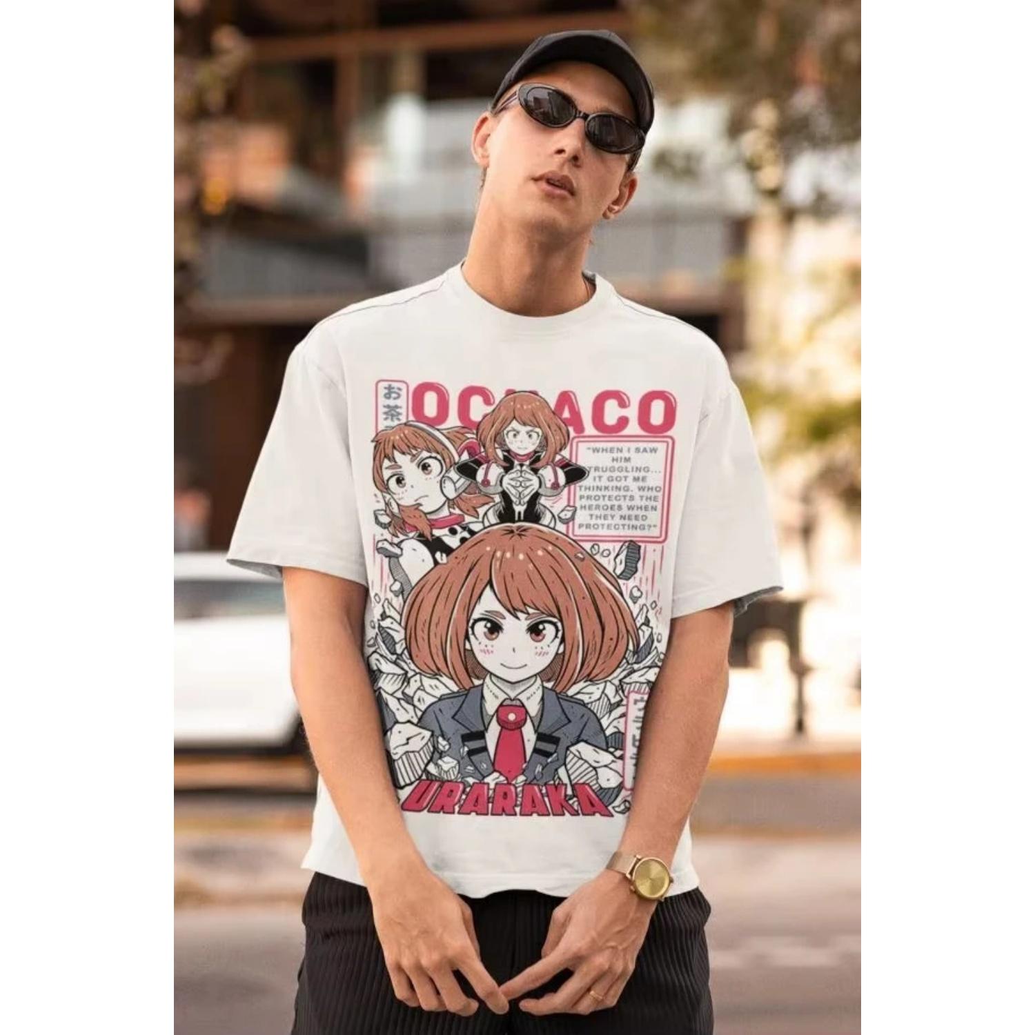 

2026 New Ochaco Uraraka T-Shirt Ochako BNHA TshirtBoku No Hero Academia High Quality Oversized T Shirt No Hero Academia Shirt S чёрный