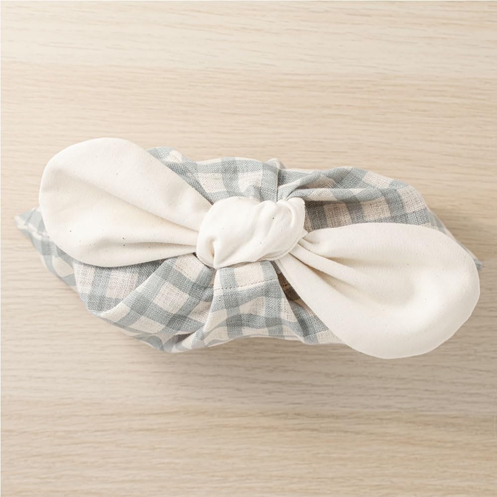 Lunch Bag Ribbon Check Blue Gray Main Unit Width 28cm X Height 18cm Ribbon Total Length 23cm Lunch Bag Made In Japan Cotton No Gusset Easy To Dry