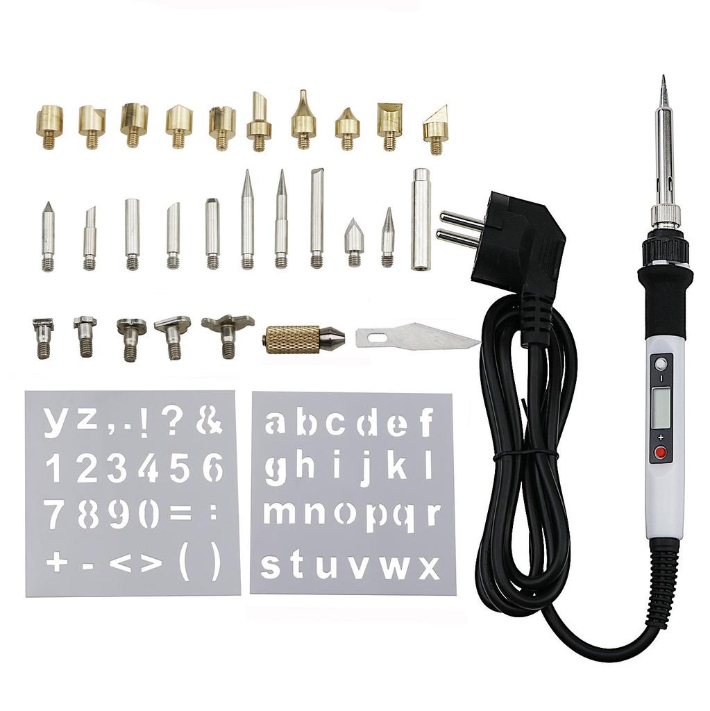 80W Holzgravur-Stylus-Set, Holzprägebrenn-Reparaturset, einstellbare Temperatur