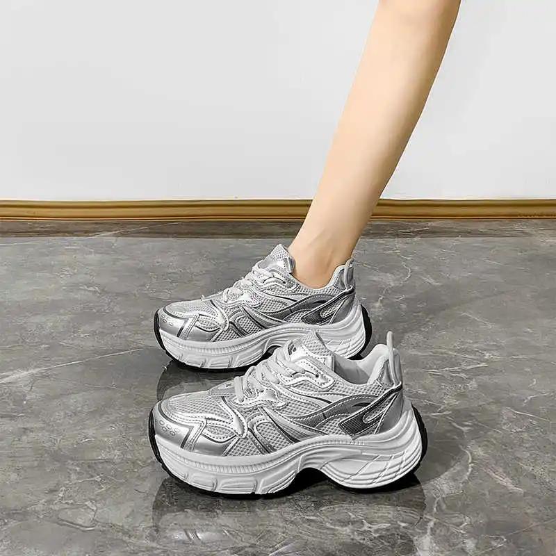 Fashion Key Height Thick Bottom Special Boots For Women Casual Women Luxury Brand Shoes Women's Sneakers Black Sport On Offer