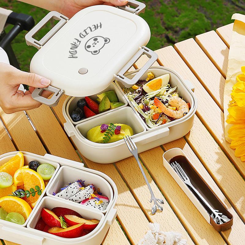 Brotdose 800ml Tragbare Kunststoff Bento Box Schule Schüler Kind Lebensmittelbehälter