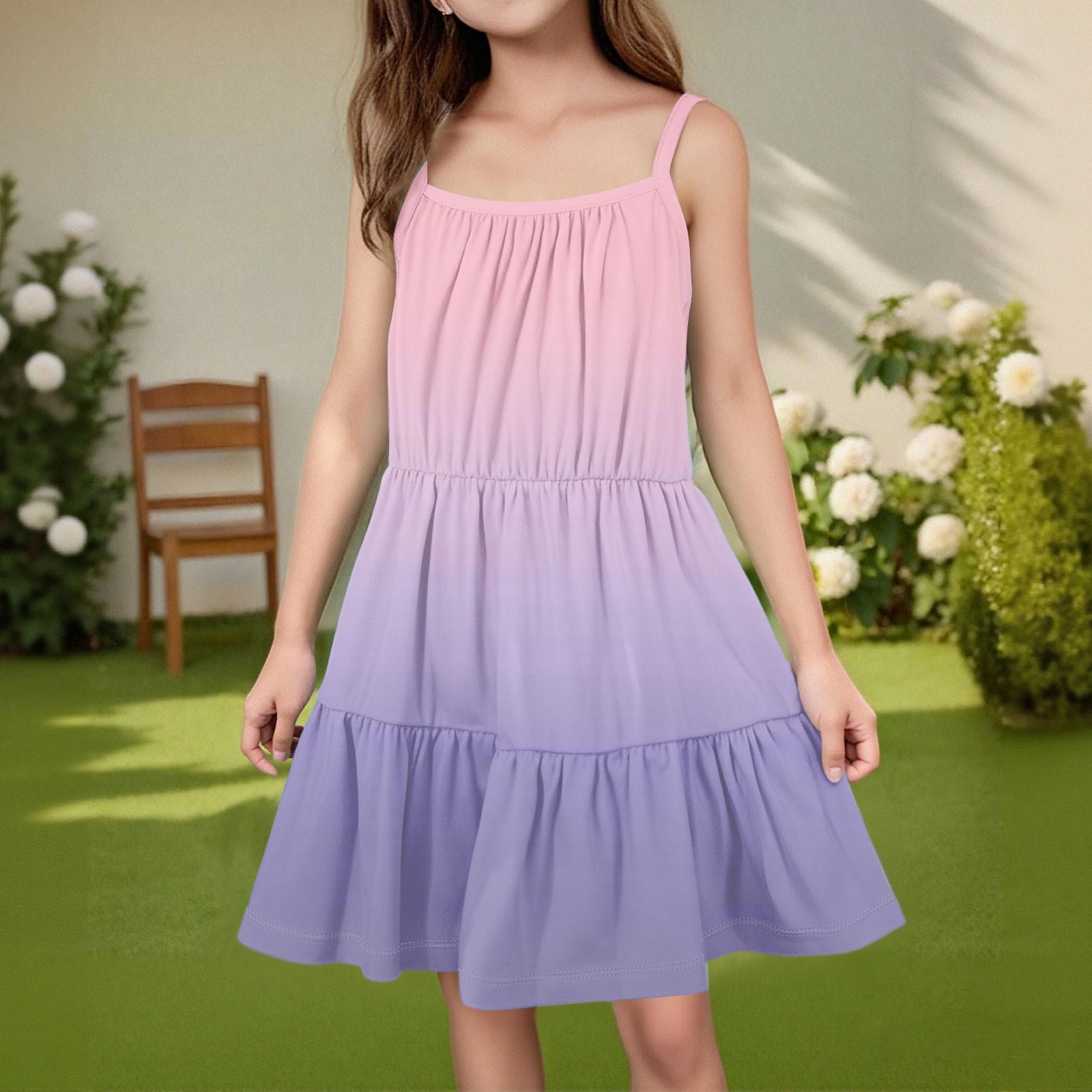 

Детское летнее повседневное модное платье без рукавов с круглым вырезом 150