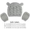 Windproof Fleece Lining Warm Baby Winter Beanie Hat Gloves Set Newborn Knitted Hats Children Cap