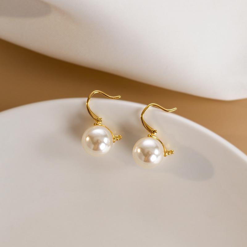 Stříbrné perlové náušnice S925 - elegantní korejský trend