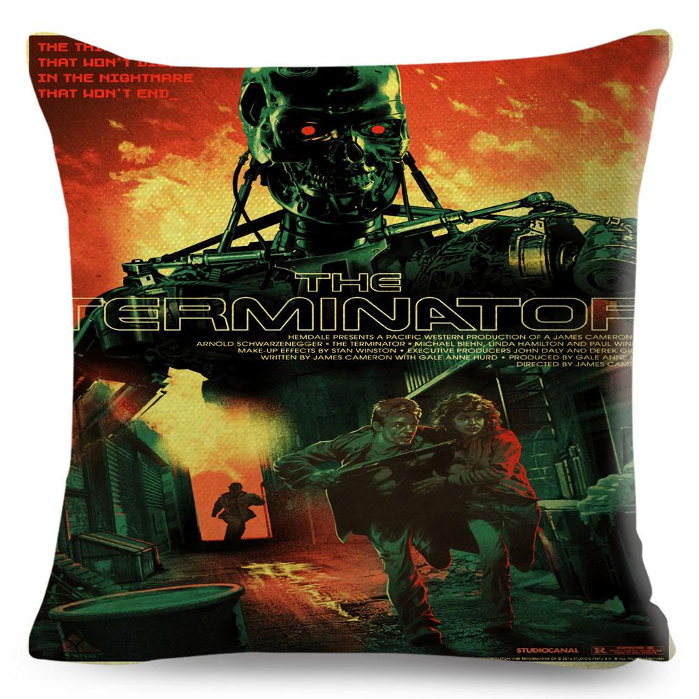 The Terminator T Cushion Cover Decor Classic Movie Robot Warrior Pillowcase Polyester Pillow Case for Sofa Home Car Xcm