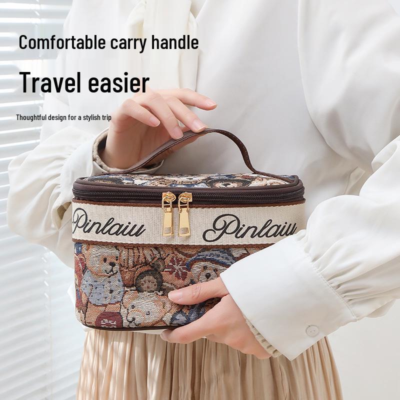 Cute Bear Portable Makeup Bag - Travel Toiletry & Cosmetics Organizer