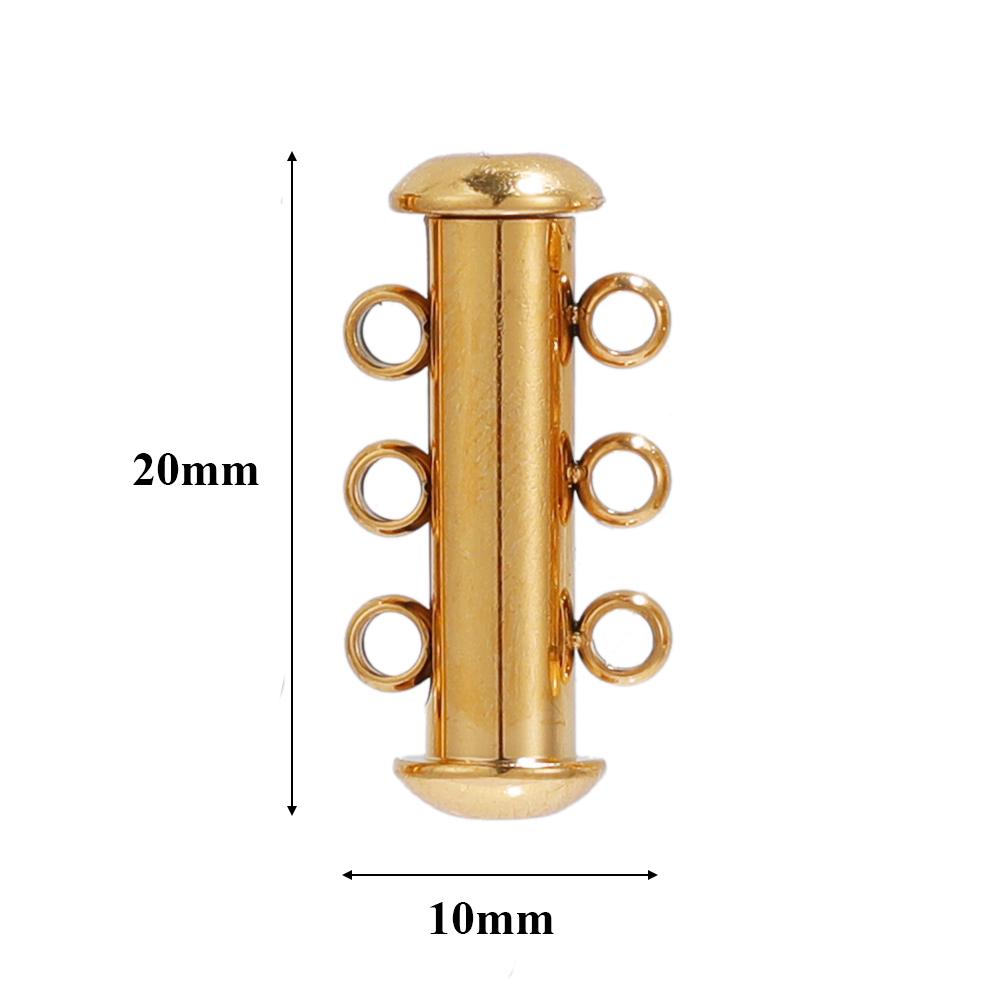 3 Stück Edelstahl 4 Schlaufen Magnetische Schieberöhre Verschlüsse Haken für DIY Lagenhalskette Schmuckherstellung Zubehör Armbandverbinder