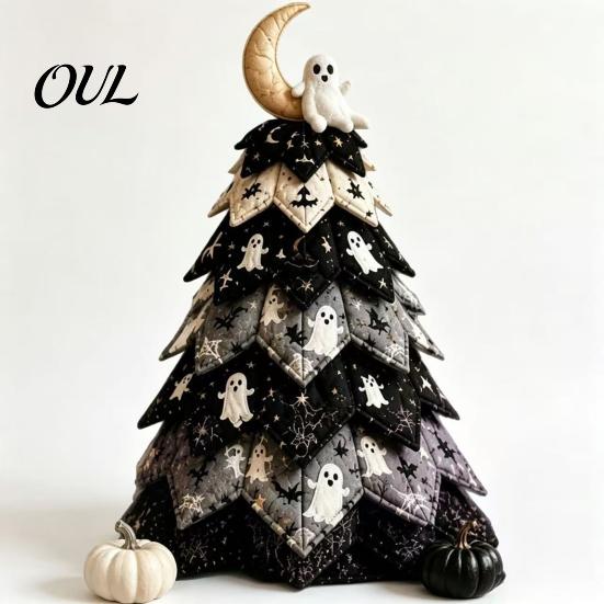 DIY Fabric Ornament Set Quilted Christmas Tree Craft Kit, Vintage Patchwork Handmade Xmas Sewing Set, Tabletop Holiday Decor for Beginners Adults Kids