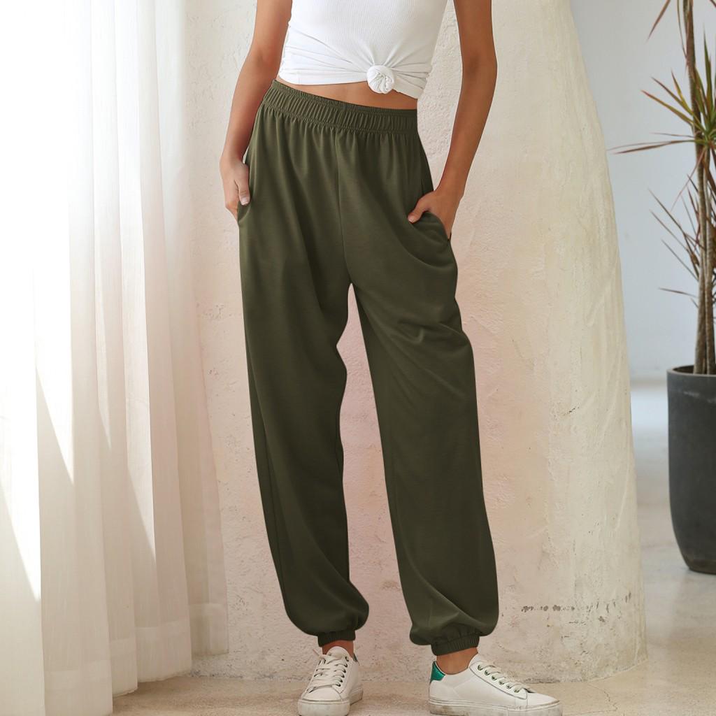 Damen elastische Taille Baggy Trainings-Schweißhosen Jogginghosen