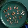 12Pairs/Set Christmas Drop Earrings Set Bell Snowflake Candy Penguin Tree Deer Cane Santa Claus Earring For Women Men Jewelry