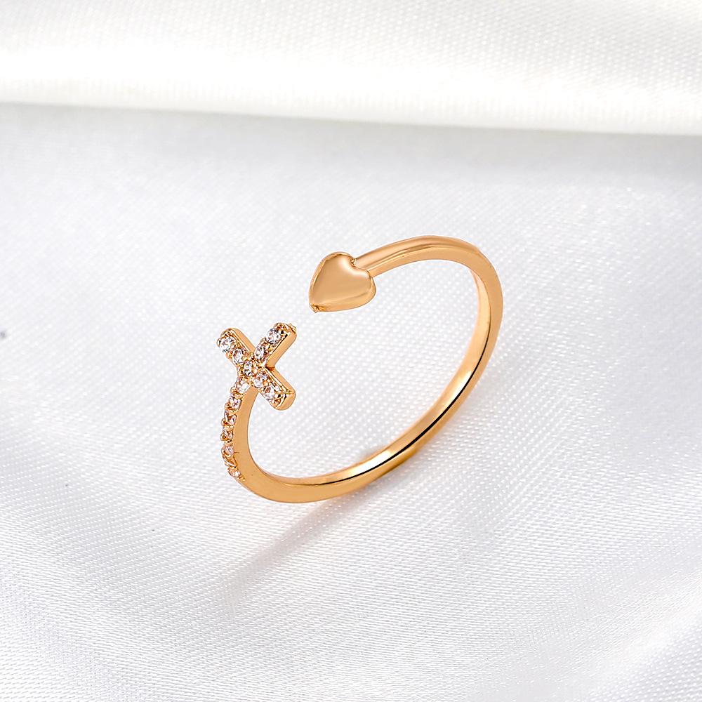 Doppelkreuz Mehrschichtiger Offener Ring: Europäisches & Amerikanisches Nischendesign für Frauen - Luxuriöse High-End-Accessoires