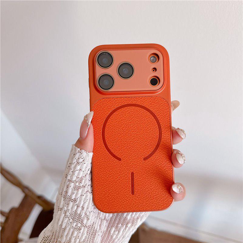 Magnetische Schutzhülle mit Litschi-Muster für iPhone 16 & 17 Pro Max