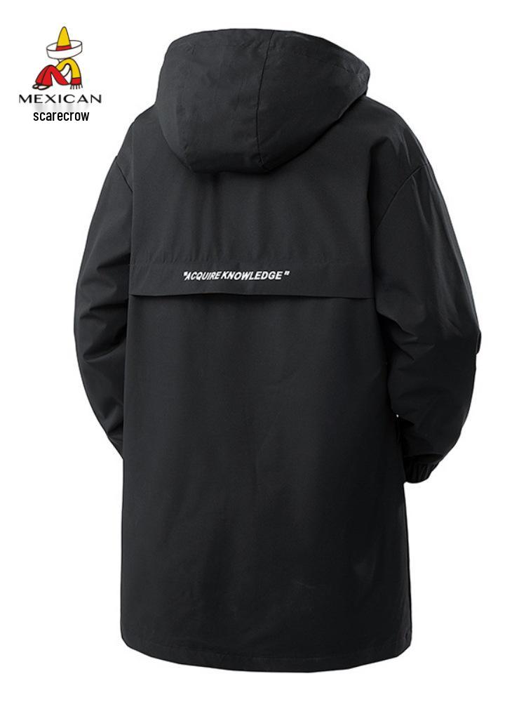 Herren Mittellanger Kapuzen-Vogelscheuchen-Trenchcoat - Trendig, Locker Übergröße für Frühling & Herbst