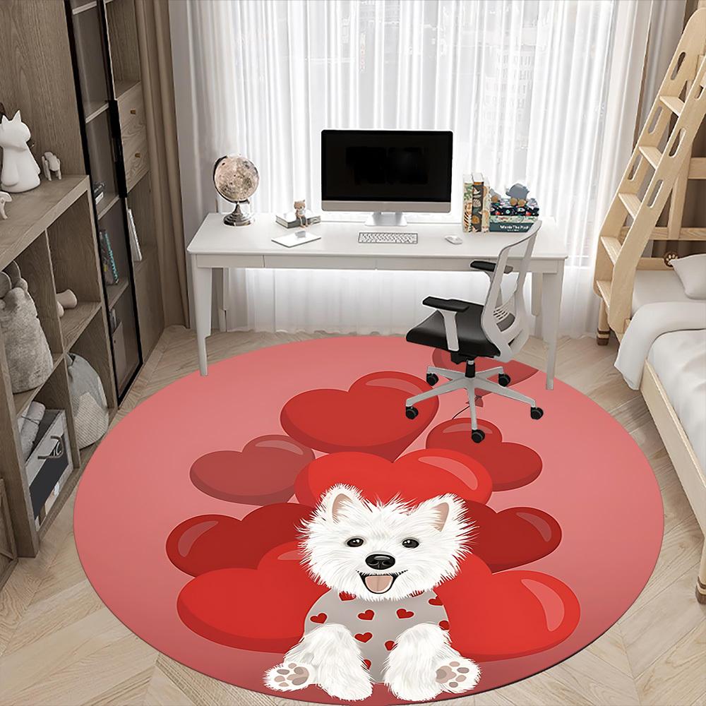 1PC Love Balloons Office Round Area Rug,  Mat Suitable ForOffice, Under Office Chairs Bedroom Living Room Home Decor, Room Deco