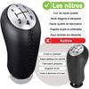 Pommeau de Vitesse 3 Levier de Vitesse pour Renault Clio III 2005-09, Megane 2 Laguna 2 2003-09, Clio 4 2012-19 Noir Cuir