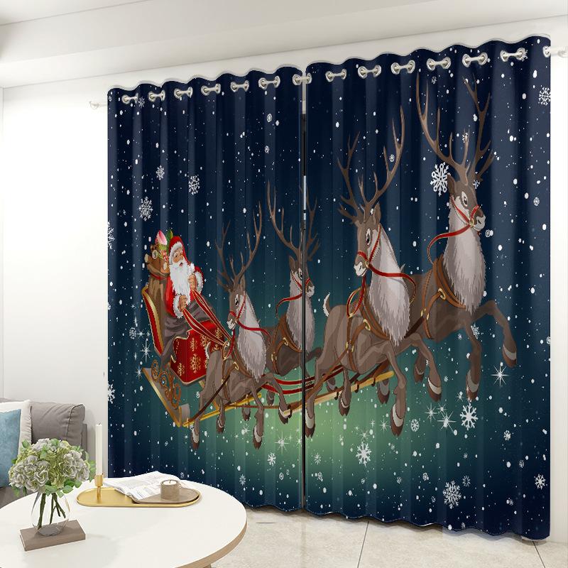 Christmas Curtains Bedroom Living Room Balcony Blackout Curtains Office Hotel Insulation Curtains