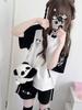 ZYOOFOV and Hoodie Short Subculture Panda Harajuku Plus School Style Women's Tracksuit, Pants, Shorts, Set, Sleeve, Unisex, Style, Zip-Up, Cute,