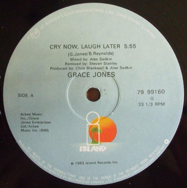 12-дюймовая пластинка GRACE JONES Cry Now Laugh Later 7999160 Island Records 1983 Канада SoulFunk Б/у