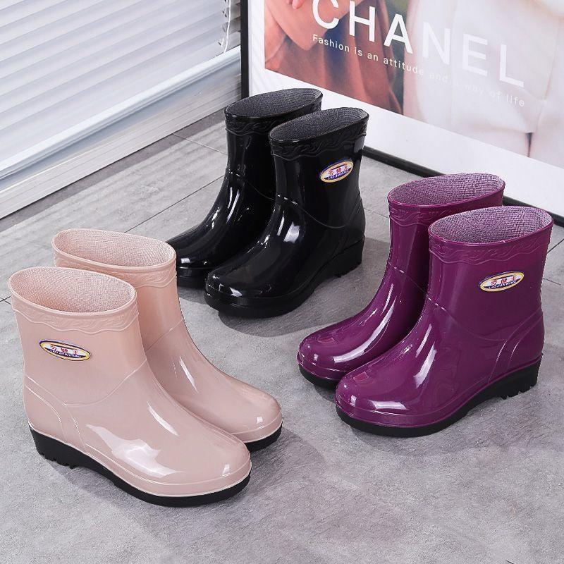 Damen Modische Bequeme Rutschfeste Wasserdichte Zwischensohle Regenschuhe Gummischuhe