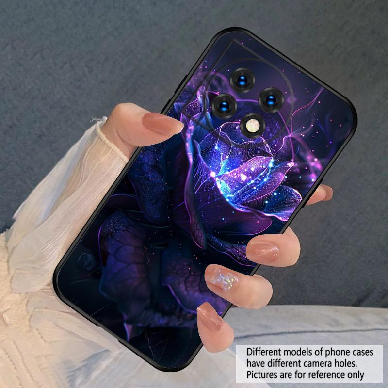 Dark Purple Rose For Oneplus 8T 9 9R 10 Pro 11 12 13 13R 5G ACE 5 Nord2 4 CE 3 4 Lite N20 SE N200 silicone soft phone case