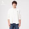 HAZZYS Men's Cotton-Linen Blend Long Sleeve Shirt