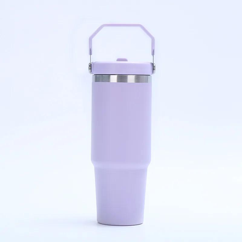 

30 унций сублимационный пустой стакан из нержавеющей стали автомобильная чашка кофейная кружка большая емкость сублимационная бутылка для воды вакуумный термос бутылка 30OZ фиолетовый