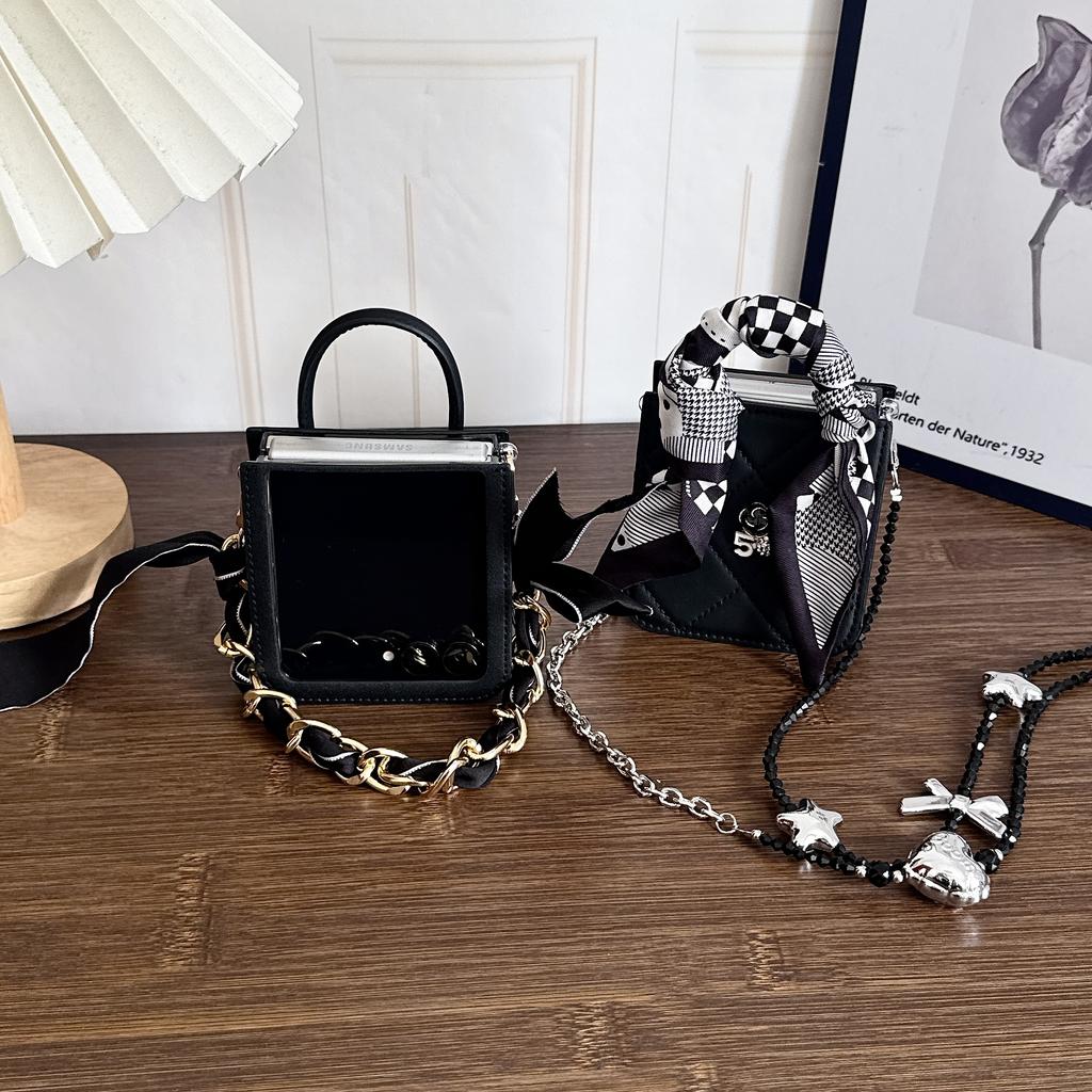 Scarf Wrist Chain Strap Fragrant Crossbody For Women Luxurious Phone Case for Samsung Galaxy Z Flip 7 6 5 4 3 Shockproof Cover
