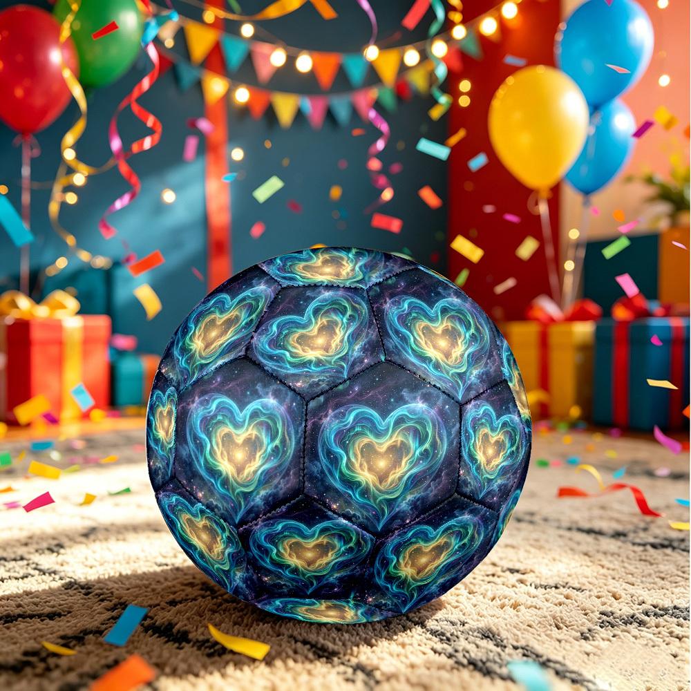 1pc Cosmic Heart Size 5 Soccer Ball Professional Lightweight Durable Match Training Football Indoor &Outdoor Sports BallTraining Ball y37