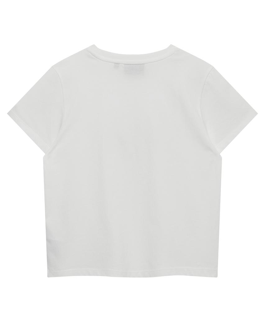 Syupeodeulai Women'S Slogan Logo T-Shirt White Sdfiscq02Wht
