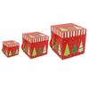 1 PC Square Stackable Christmas Decoration Gift Wrapping Box Foldable Candy Snacks Storage Box with Lids