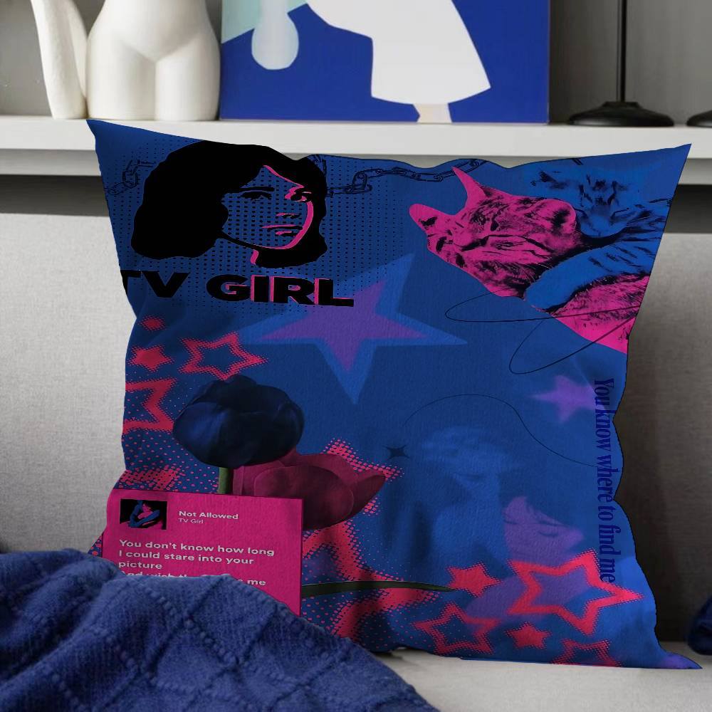 TV Girl Pillow Gift Home Office Decoration Bedroom Sofa Car Cushion Cover Case X