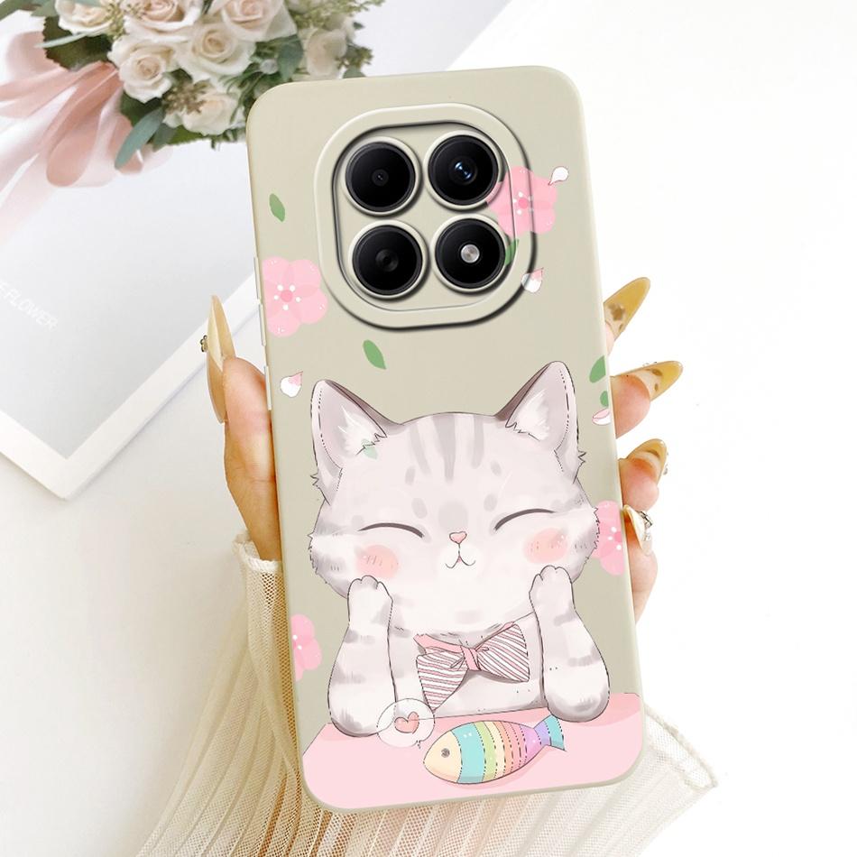 For Xiaomi Redmi Note 15 5G / Note 15 Pro 4G Cute Cat Flower Cartoon Phone Case For Redmi Note15 15Pro 4G Soft Silicone Bumpers