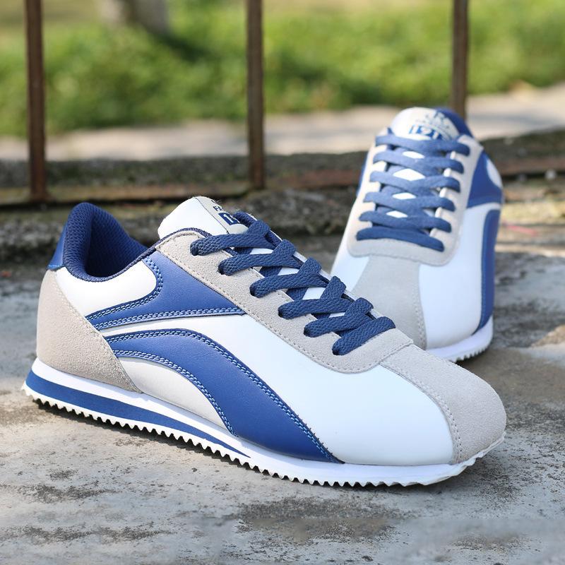 Men's Retro Low-Top Leather Running Shoes - Casual Fashion Sneakers for Spring and Autumn