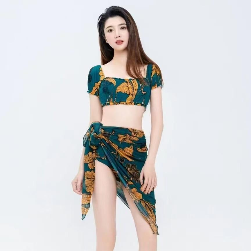 TS JYL-BK017 Plus Size Floral Bikini Set, Oversized Comfortable Swimwear For Curvy Women M море салатовый