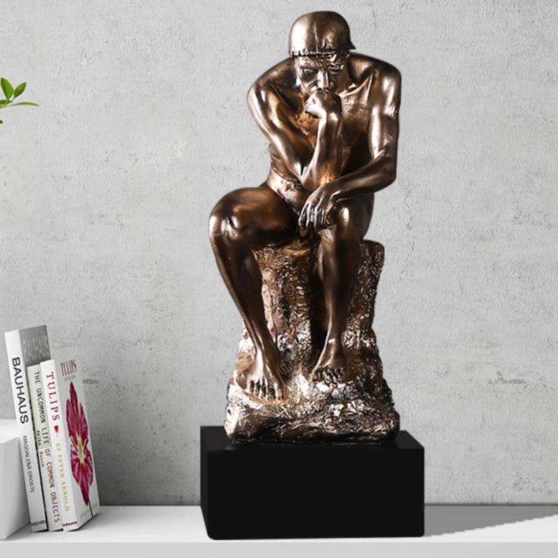 Bronze Thinker Statue Rodin's The Thinker Replica Insightful Reflective Art for Creative and Personalized Decor