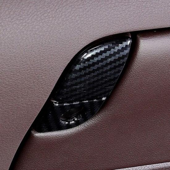 Carbon Fiber 2PCS Co-pilot Storage Box Handle Cover Trim For Lexus ES 2018-2022