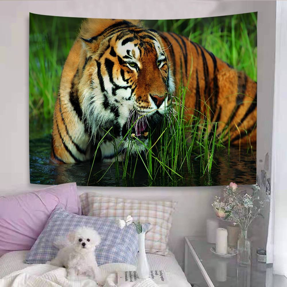 Tiger Pattern Anime Tapestry Indian Buddha Wall Decoration Witchcraft Bohemian Hippie Wall Hanging Sheets