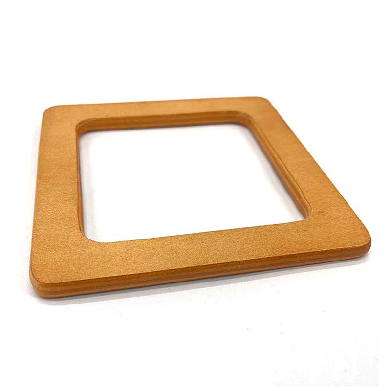 Wooden Bag Handle Decorative  Square Wood Strap Solid Color Hand Bag Replacement Accessories Diy Women'S Clutch Bag Handle