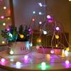 LED Solar Bubble Ball String Lights - Outdoor Waterproof Decorative Colored Star Lights for Courtyard and Camping Ambiance.